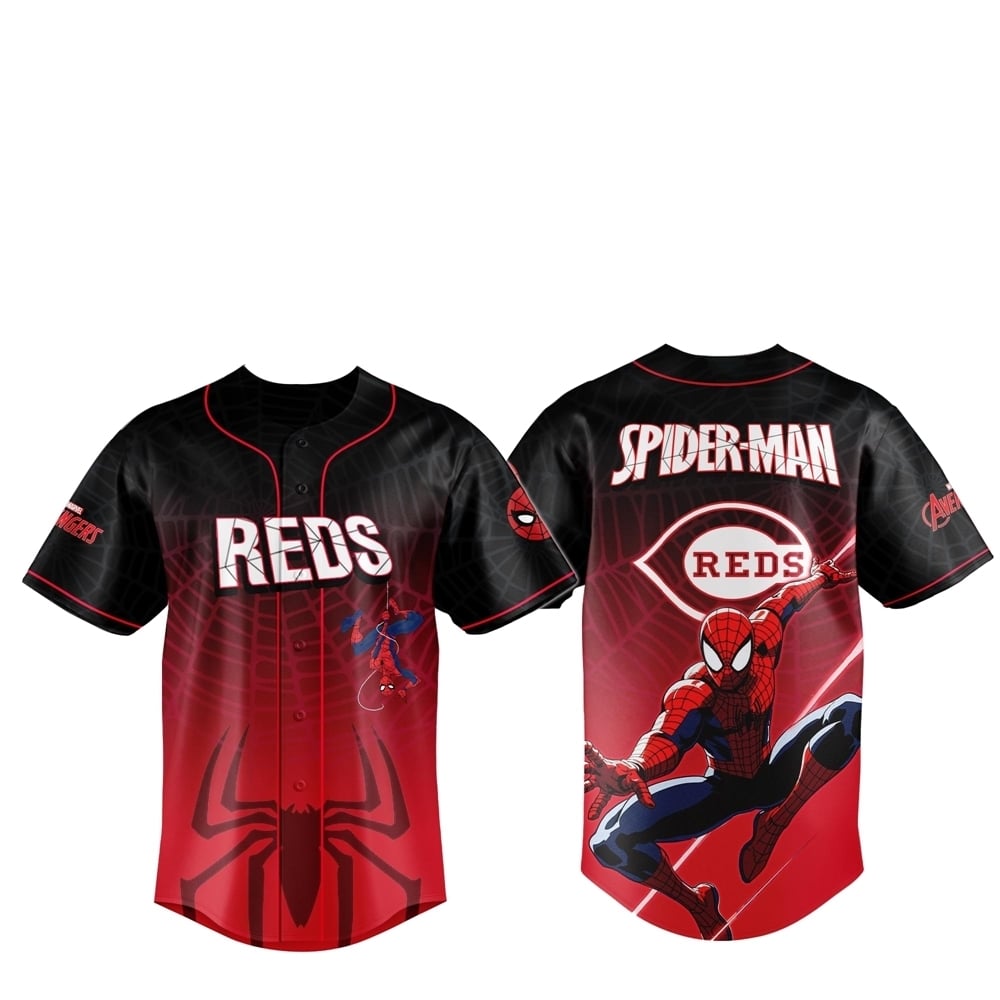 2025 Cincinnati Reds Spider Man Night Baseball Jersey - Grishko.com