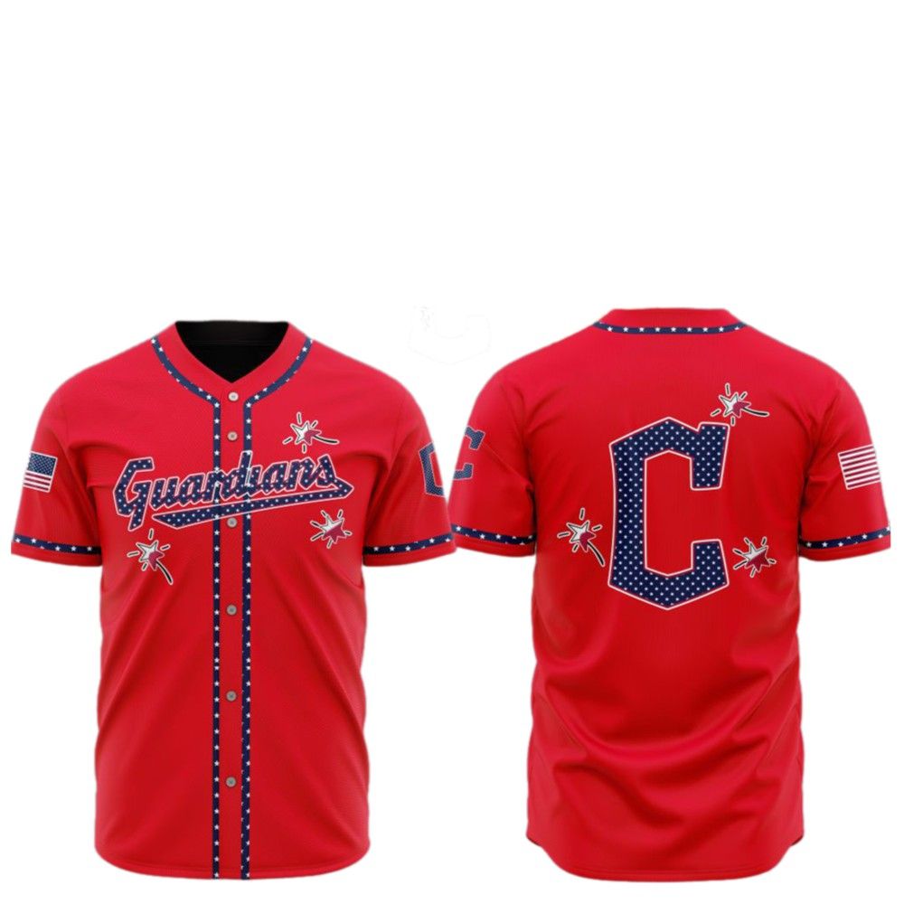2025 Cleveland Guardians Happy Independence Day Baseball Jersey - Grishko.com