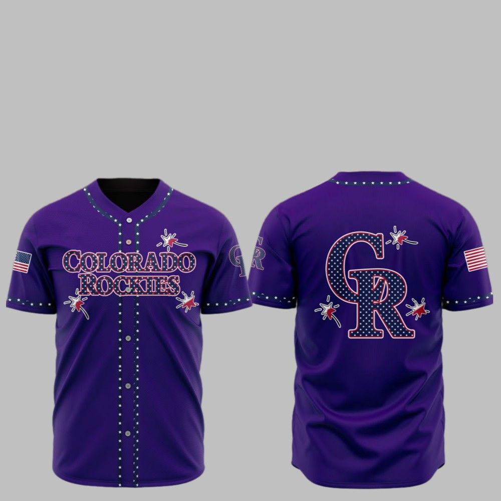 2025 Colorado Rockies Happy Independence Day Baseball Jersey - Grishko.com