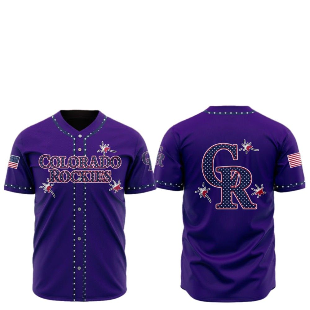 2025 Colorado Rockies Happy Independence Day Baseball Jersey - Grishko.com