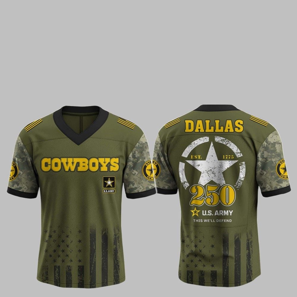 2025 Cowboys 250th Anniversary US Army Jersey - Grishko.com
