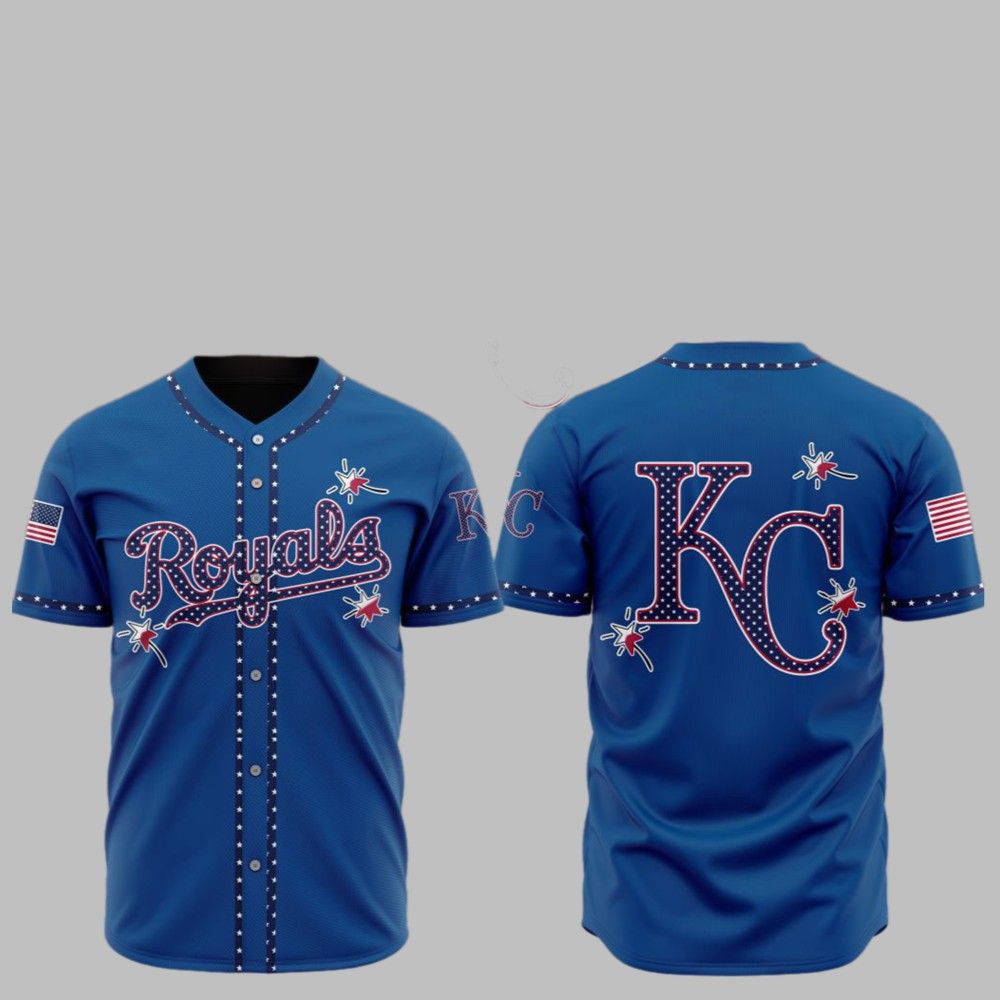 2025 KC Royals Happy Independence Day Baseball Jersey - Grishko.com