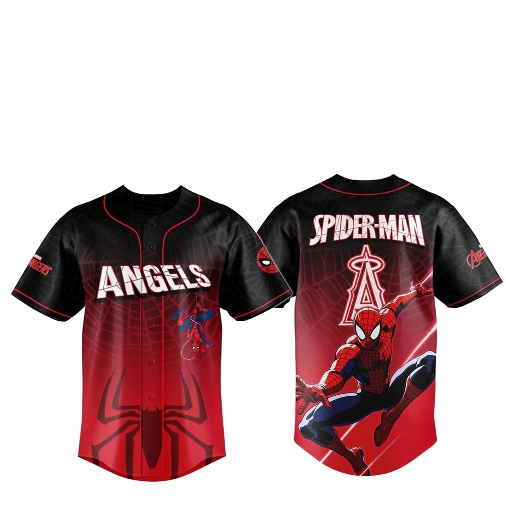 2025 LA Angels Spider Man Night Baseball Jersey - Grishko.com