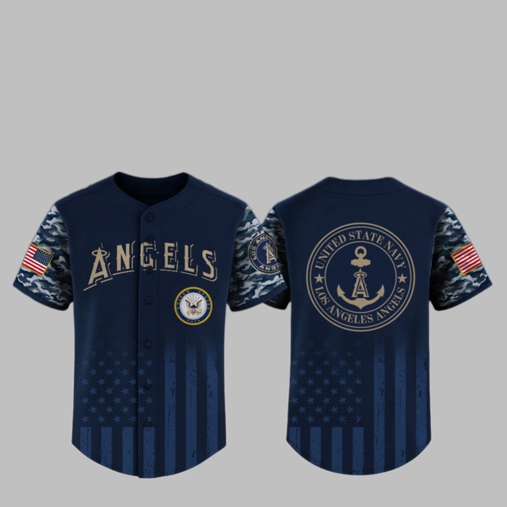 2025 LA Angels US Navy Appreciation Night Jersey - Grishko.com