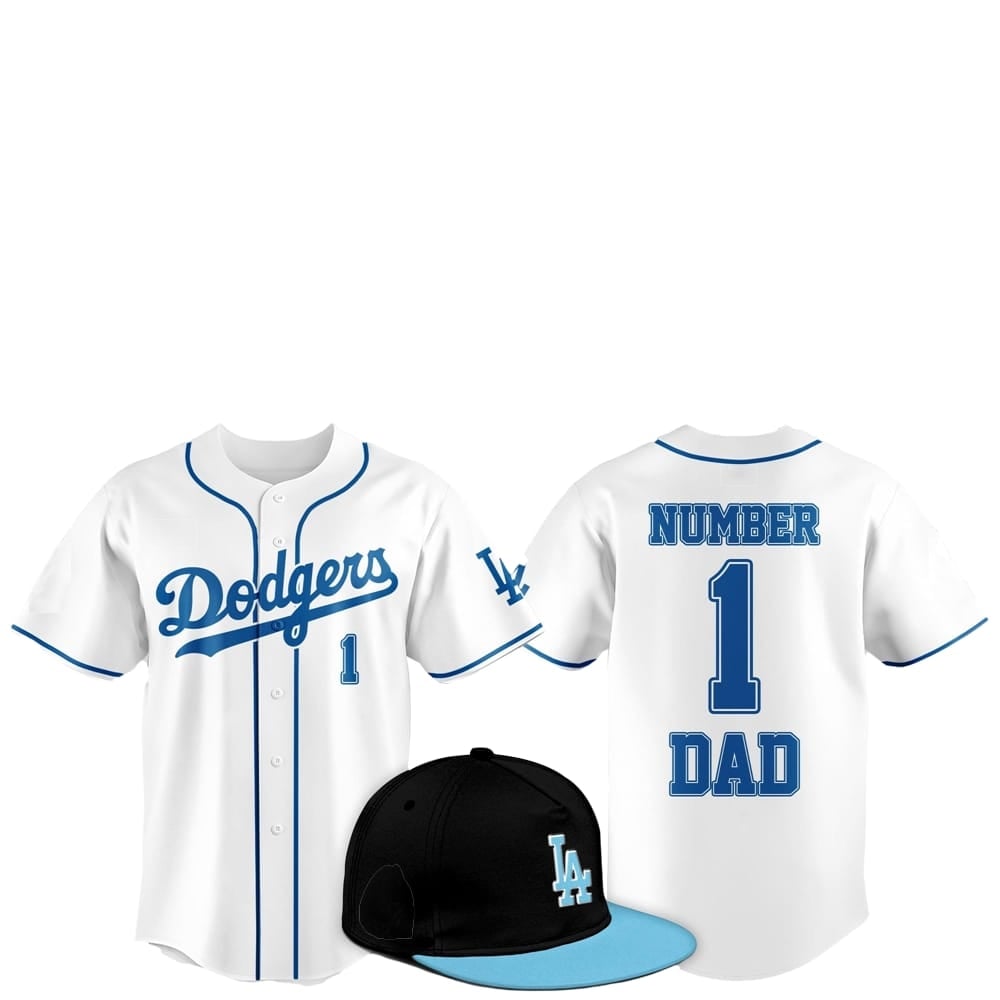 2025 LA Dodgers Father Day Number 1 Dad Baseball Jersey - Grishko.com