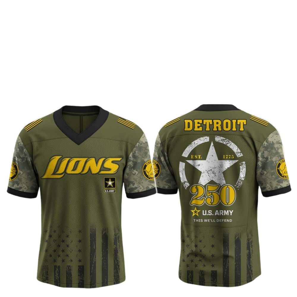 2025 Lions 250th Anniversary US Army Jersey - Grishko.com