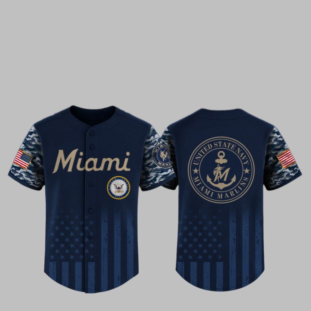 2025 Marlins US Navy Appreciation Night Jersey - Grishko.com