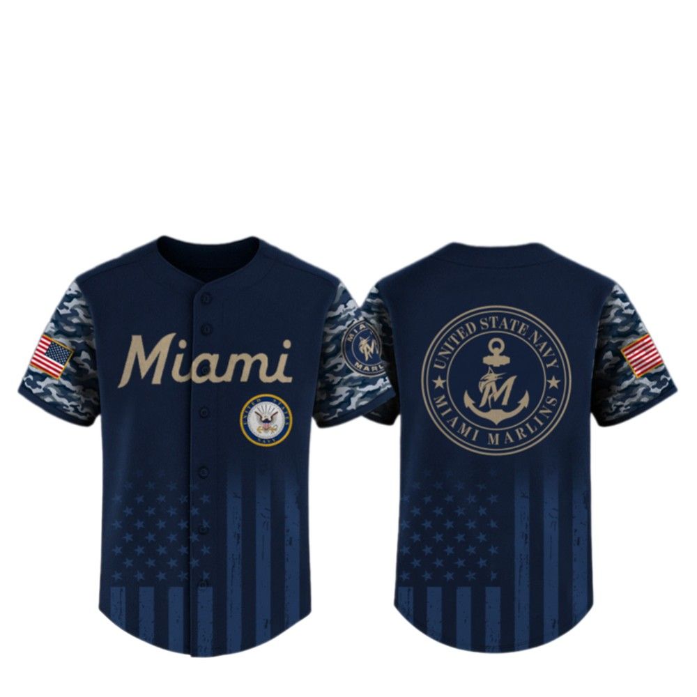 2025 Marlins US Navy Appreciation Night Jersey - Grishko.com