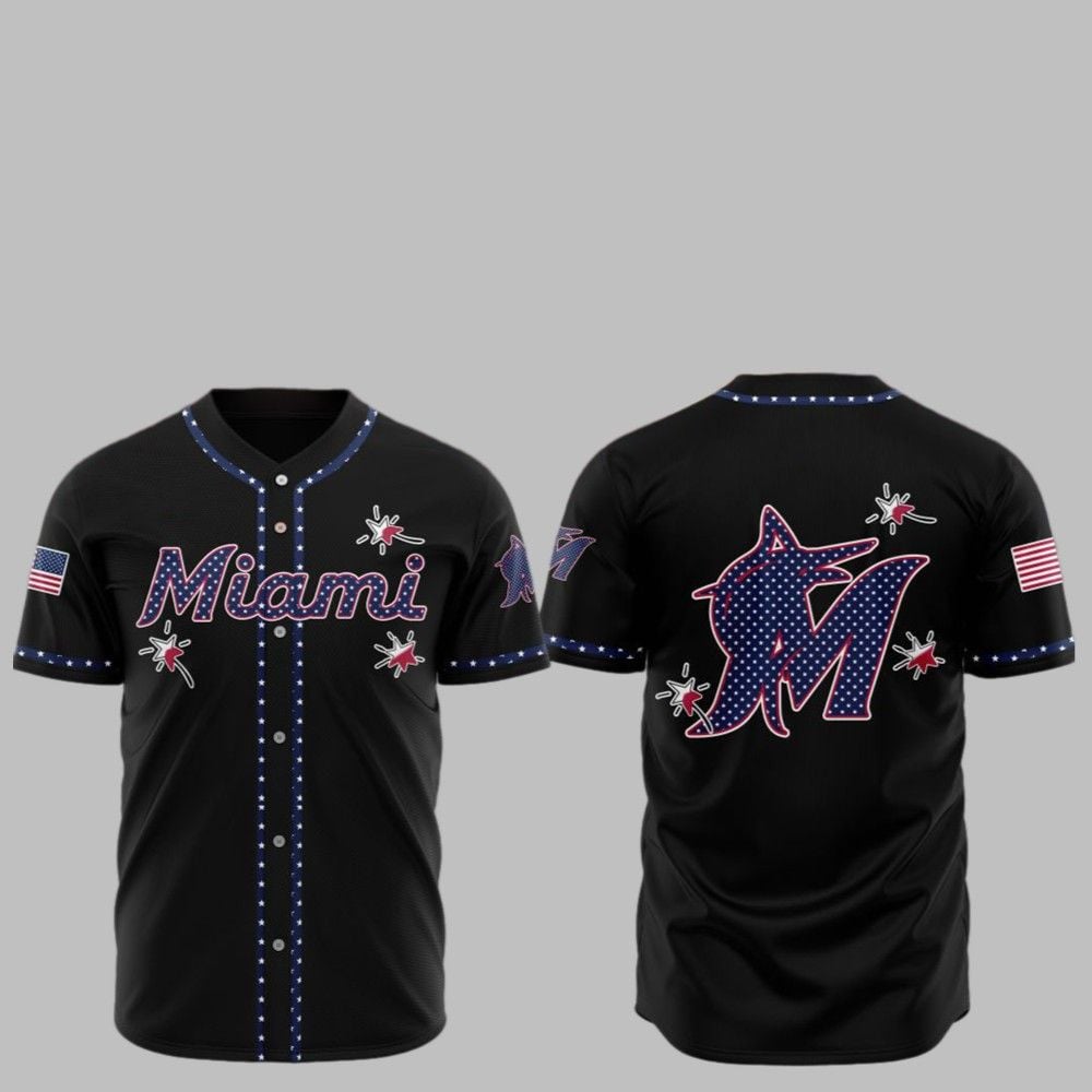 2025 Miami Marlins Happy Independence Day Baseball Jersey - Grishko.com