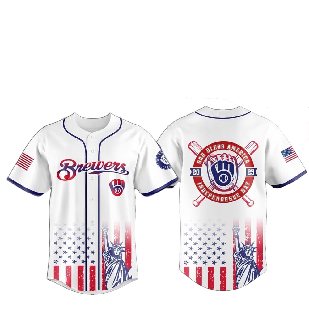 2025 Milwaukee Brewers 4th Of July Independence Day Jersey - Grishko.com