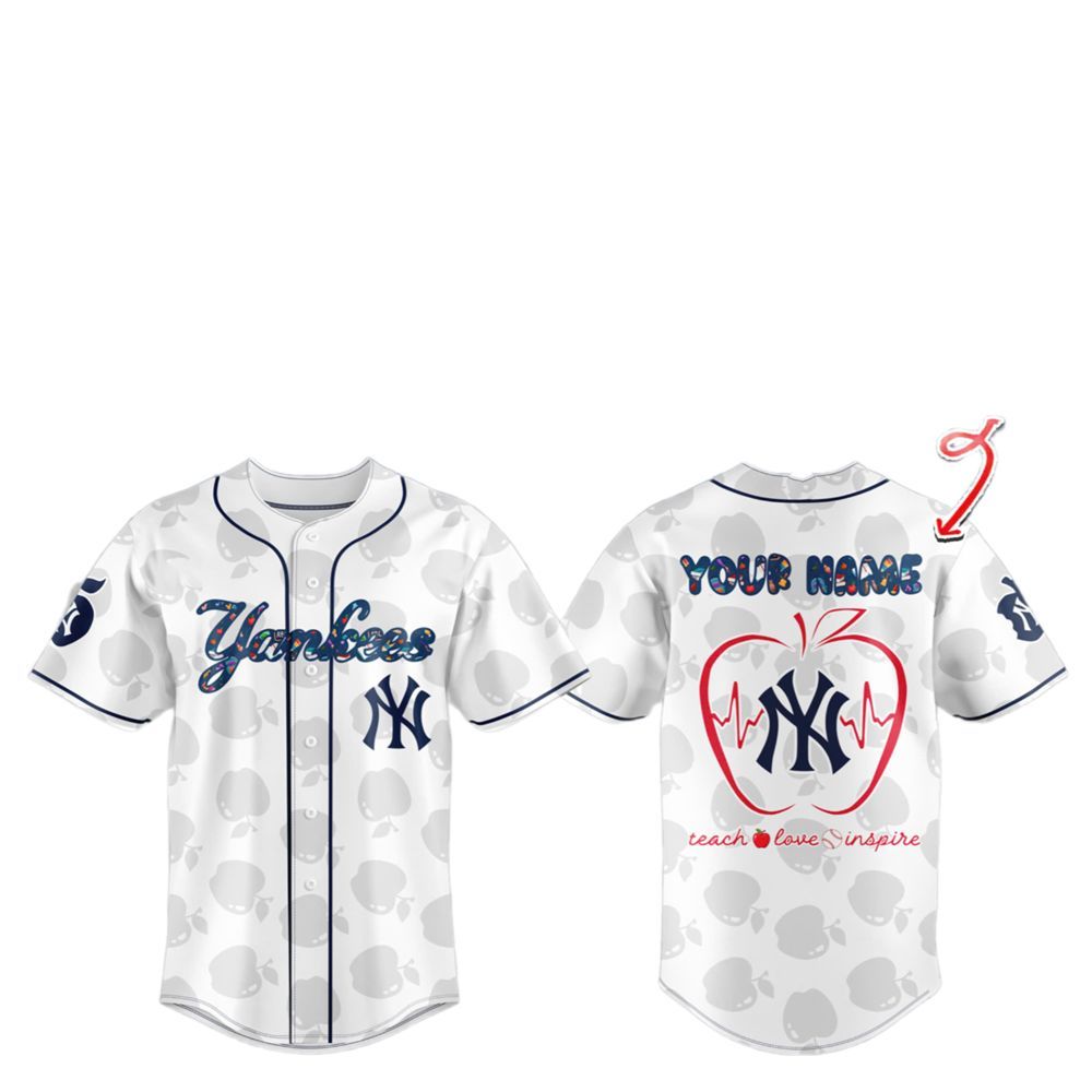 2025 NY Yankees TEACHER NIGHT Baseball Jersey Custom - Grishko.com