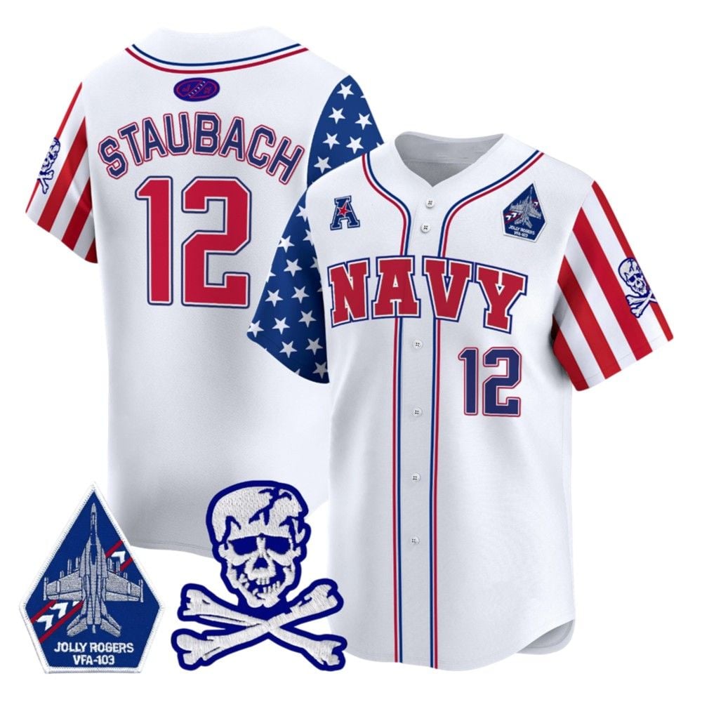 2025 Navy Staubach Fouth Of July Jersey - Grishko.com
