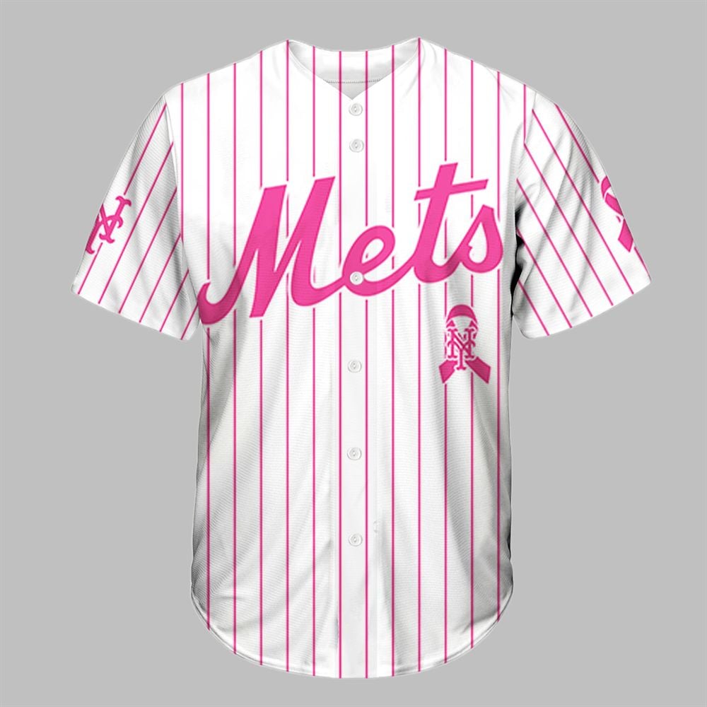 2025 NY Mets Cancer Awareness Night Baseball Jersey - Grishko.com