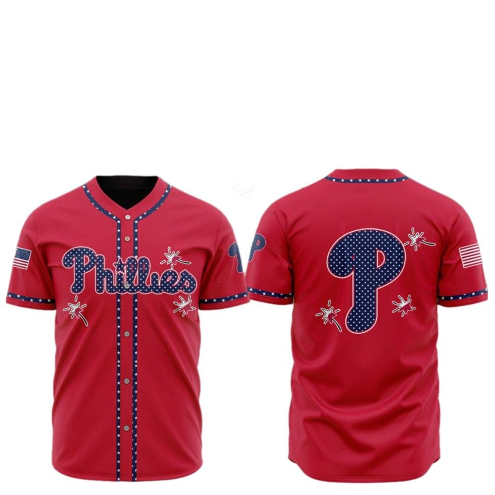 2025 Philadelphia Phillies Happy Independence Day Baseball Jersey - Grishko.com
