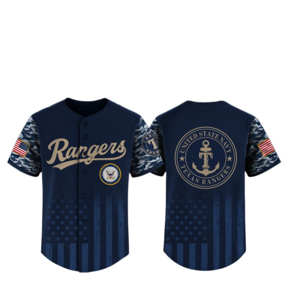 2025 Rangers United State Navy Military Appreciatuon Night Jersey - Grishko.com