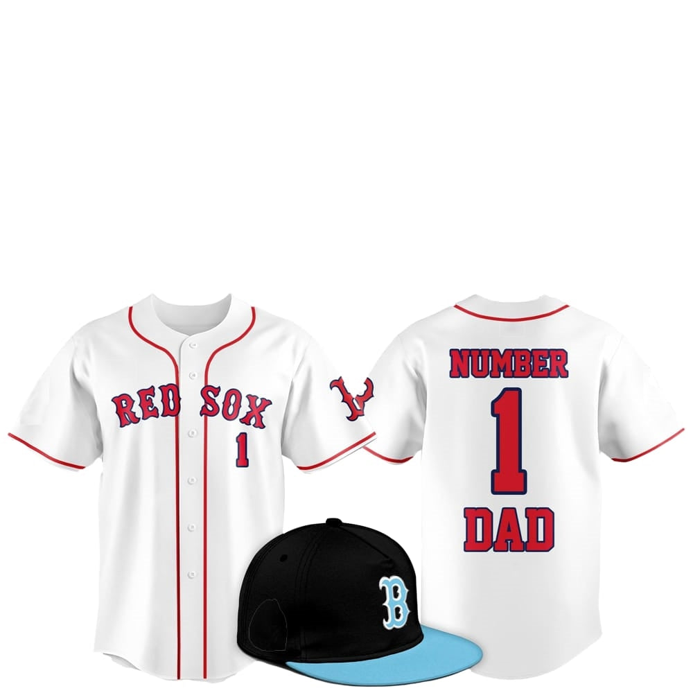 2025 Red Sox Father Day Number 1 Dad Baseball Jersey - Grishko.com