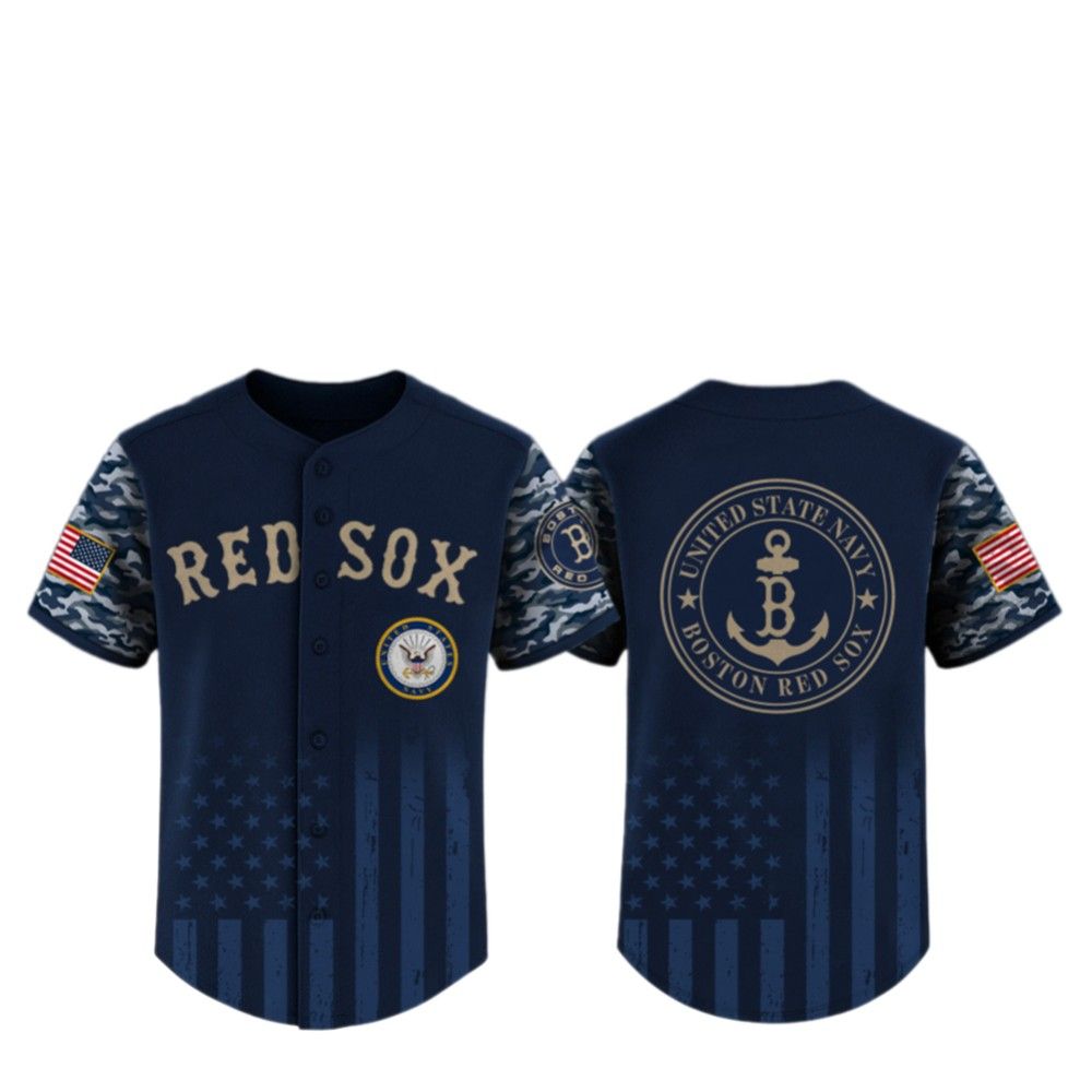 2025 Red Sox US Navy Appreciation Night Jersey - Grishko.com