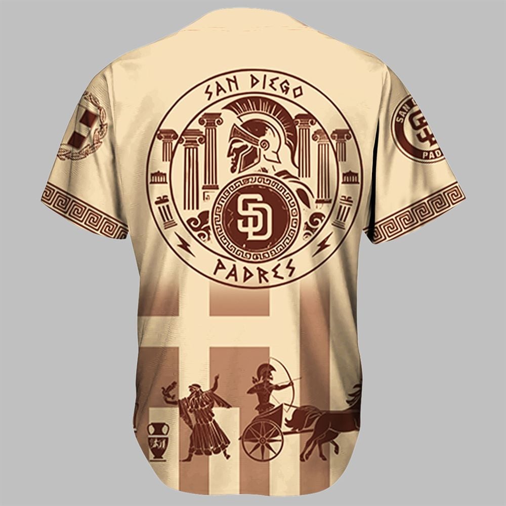 2025 SD Padres Greek Heritage Night Baseball Jersey - Grishko.com