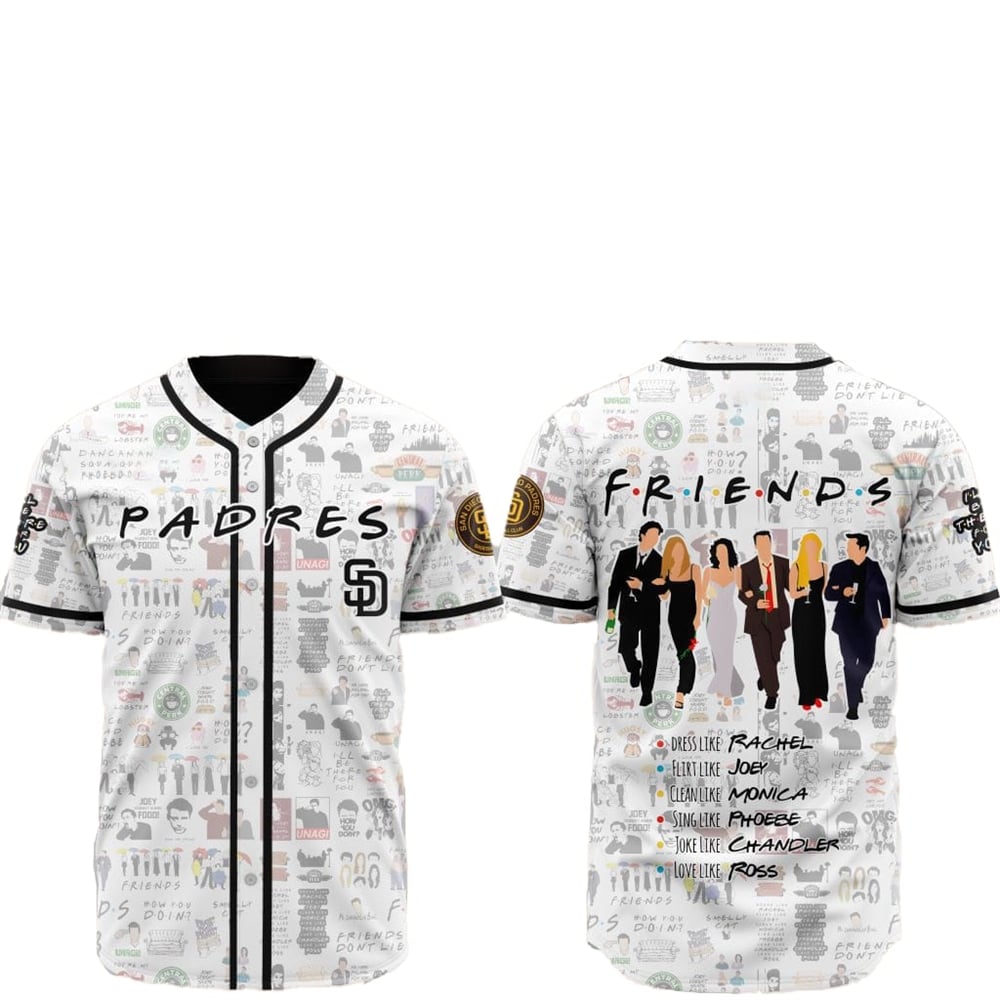2025 San Diego Padres Friends Baseball Jersey - Grishko.com