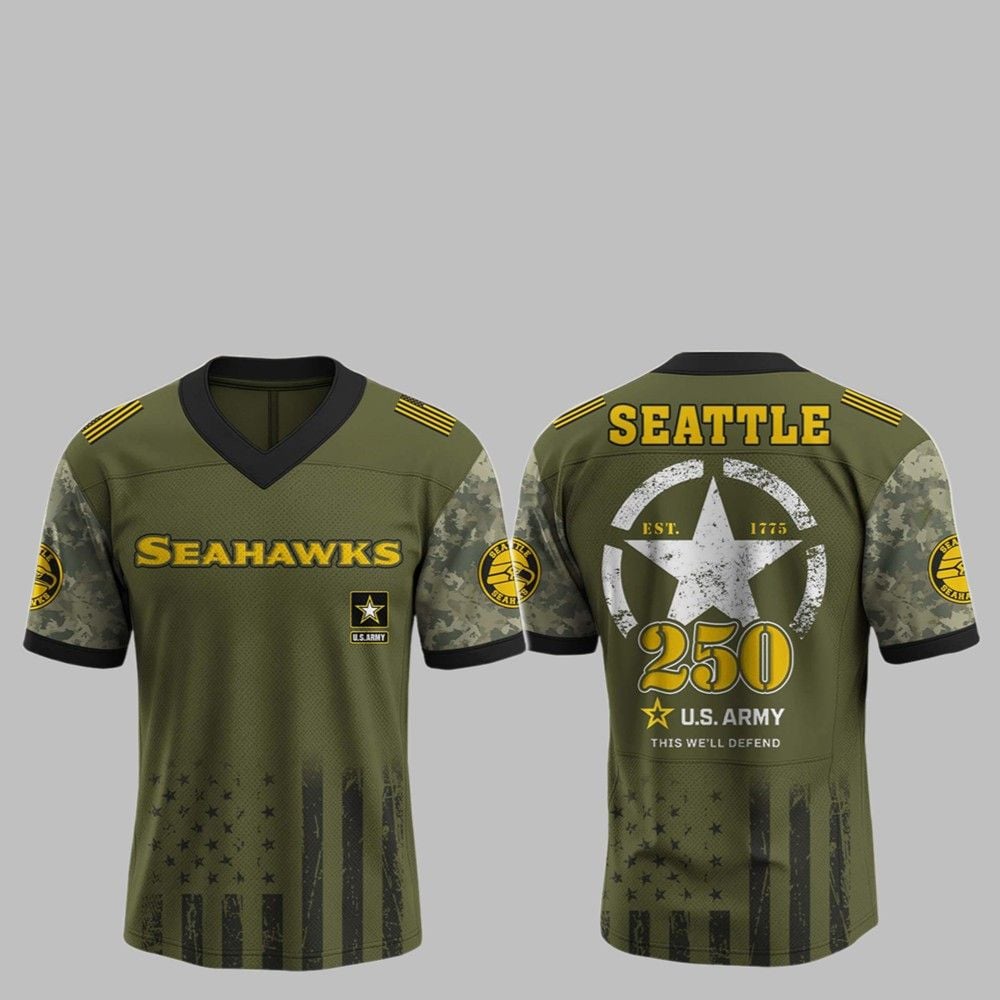2025 Seahawks 250th Anniversary US Army Jersey - Grishko.com
