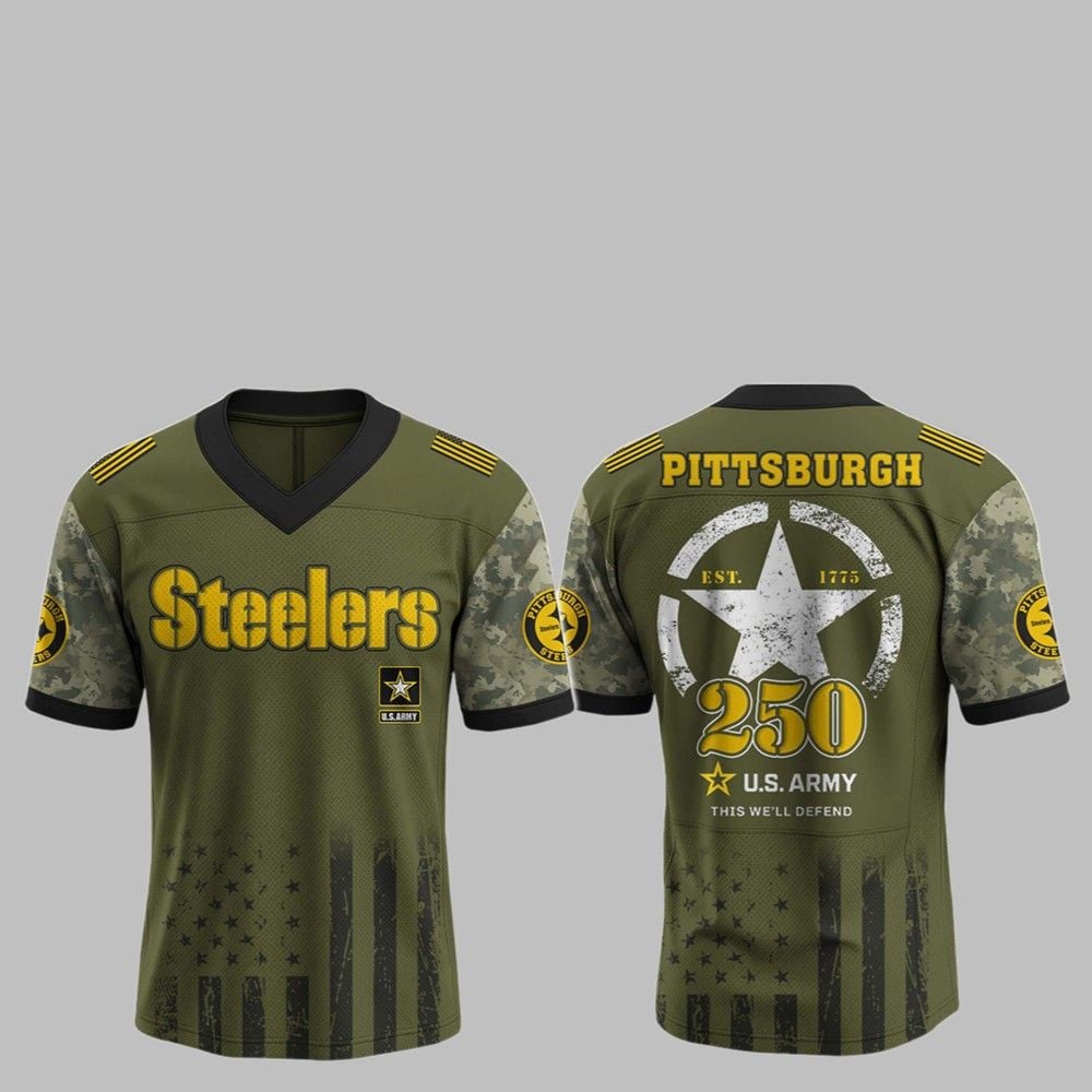 2025 Steelers 250th Anniversary US Army Jersey - Grishko.com