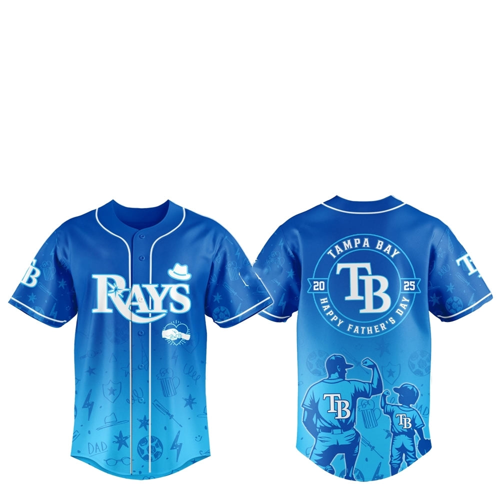 2025 Tampa Bay Rays Happy Father Day Baseball Jersey Combo - Grishko.com