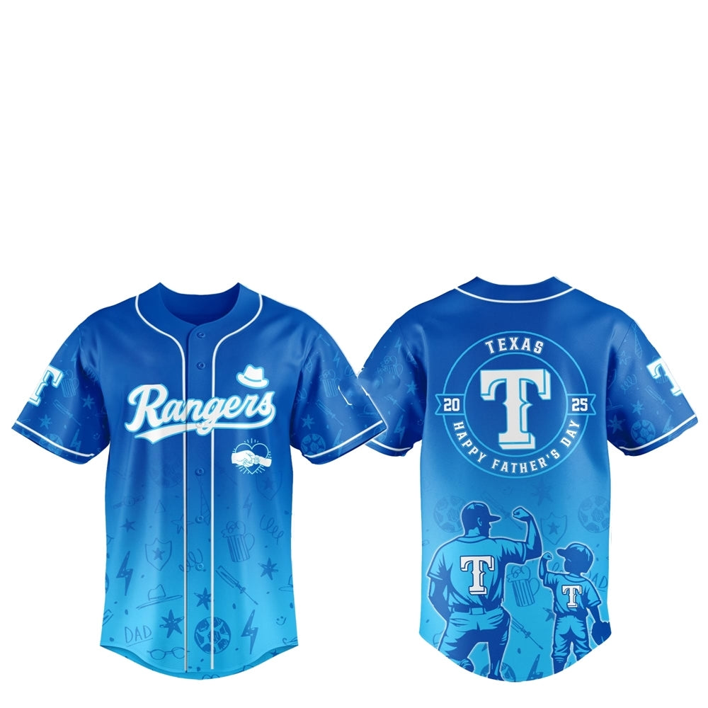 2025 Texas Rangers Happy Father Day Baseball Jersey Combo - Grishko.com
