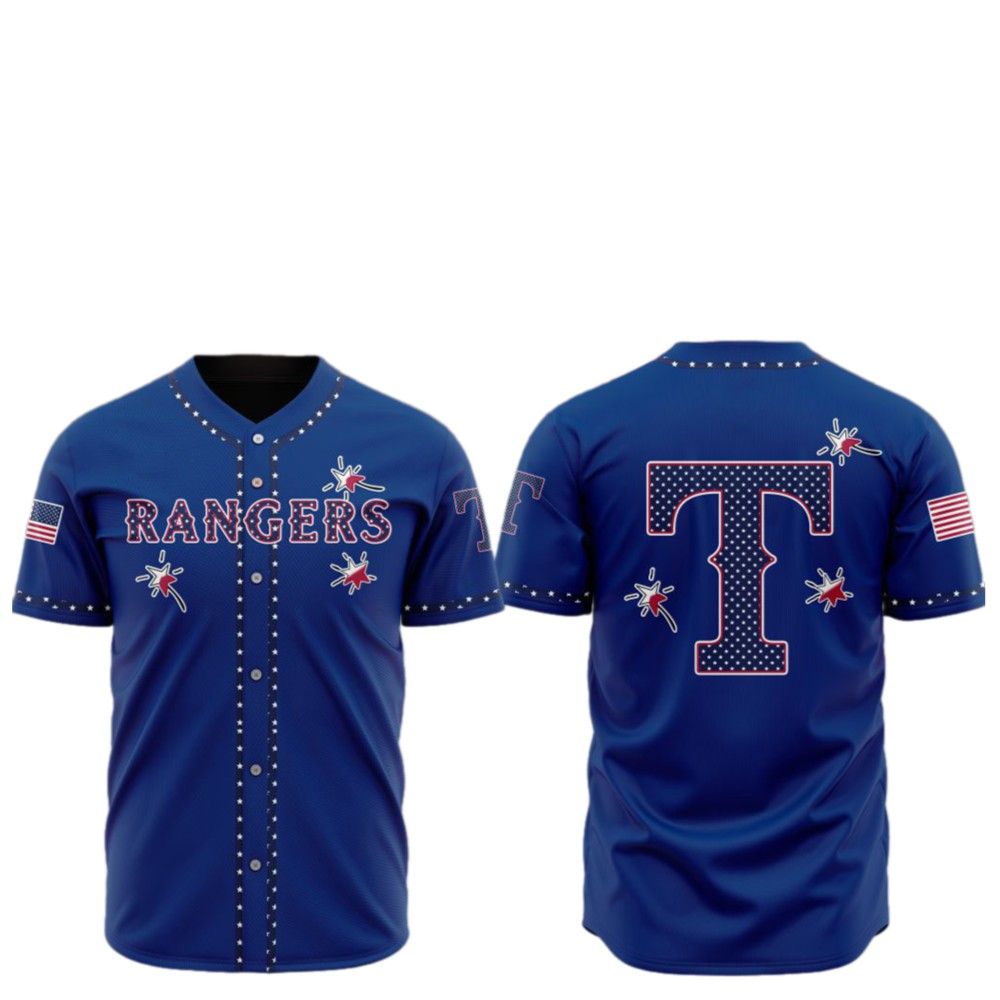 2025 Texas Rangers Happy Independence Day Baseball Jersey - Grishko.com