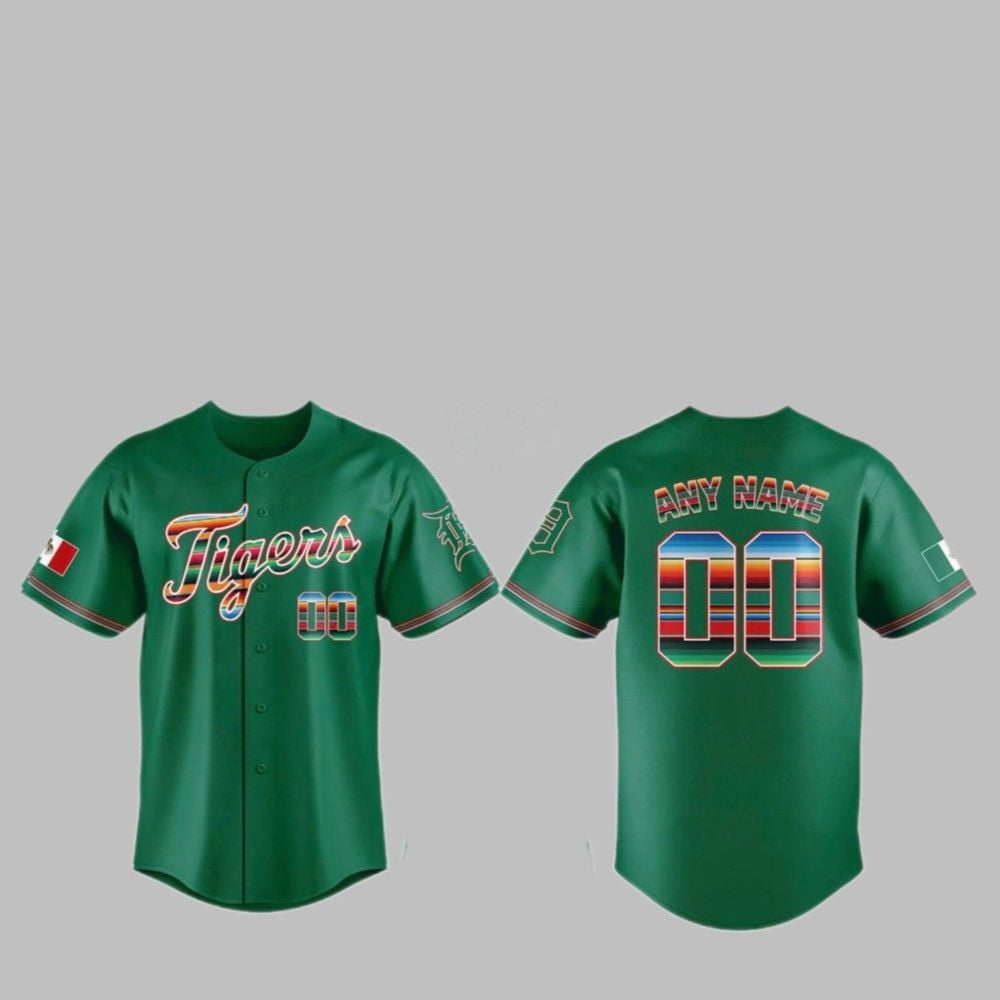 2025 Tigers Mexican Heritage Night Baseball Jersey - Grishko.com