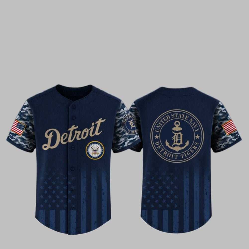 2025 Tigers US Navy Appreciation Night Jersey - Grishko.com