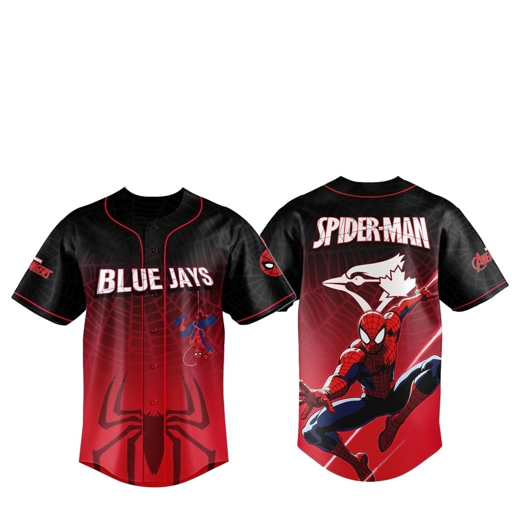 2025 Toronto Blue Jays Spider Man Night Baseball Jersey - Grishko.com