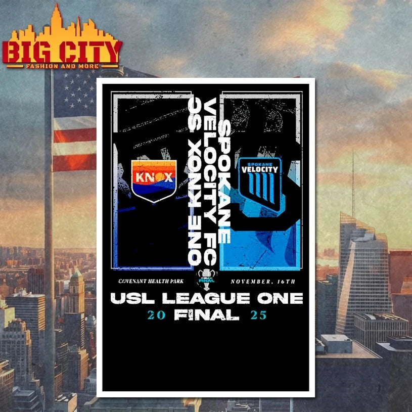 2025 USL League One Final Match Up One Knoxville SC Vs. Spokane Velocity FC shirt