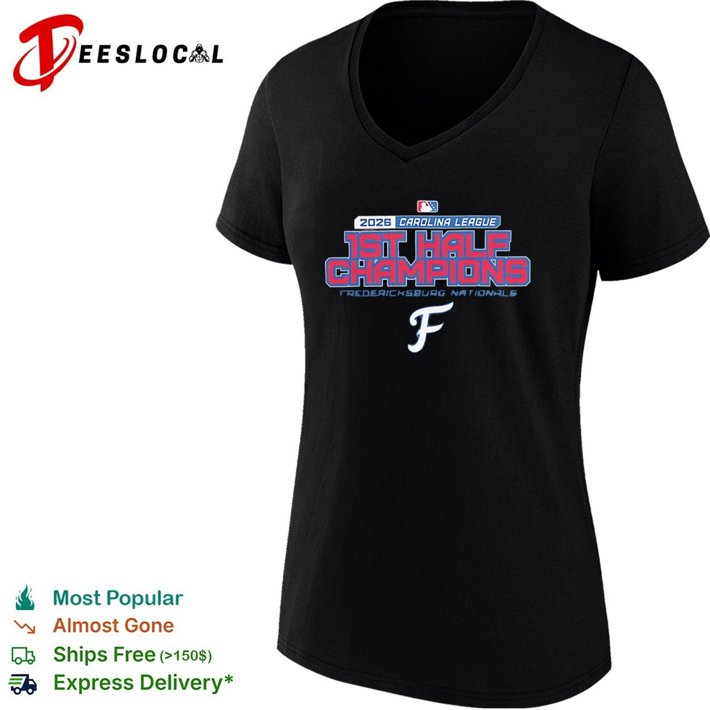 2026 Carolina League 1st Half Champions Fredericksburg Nationals logo shirt