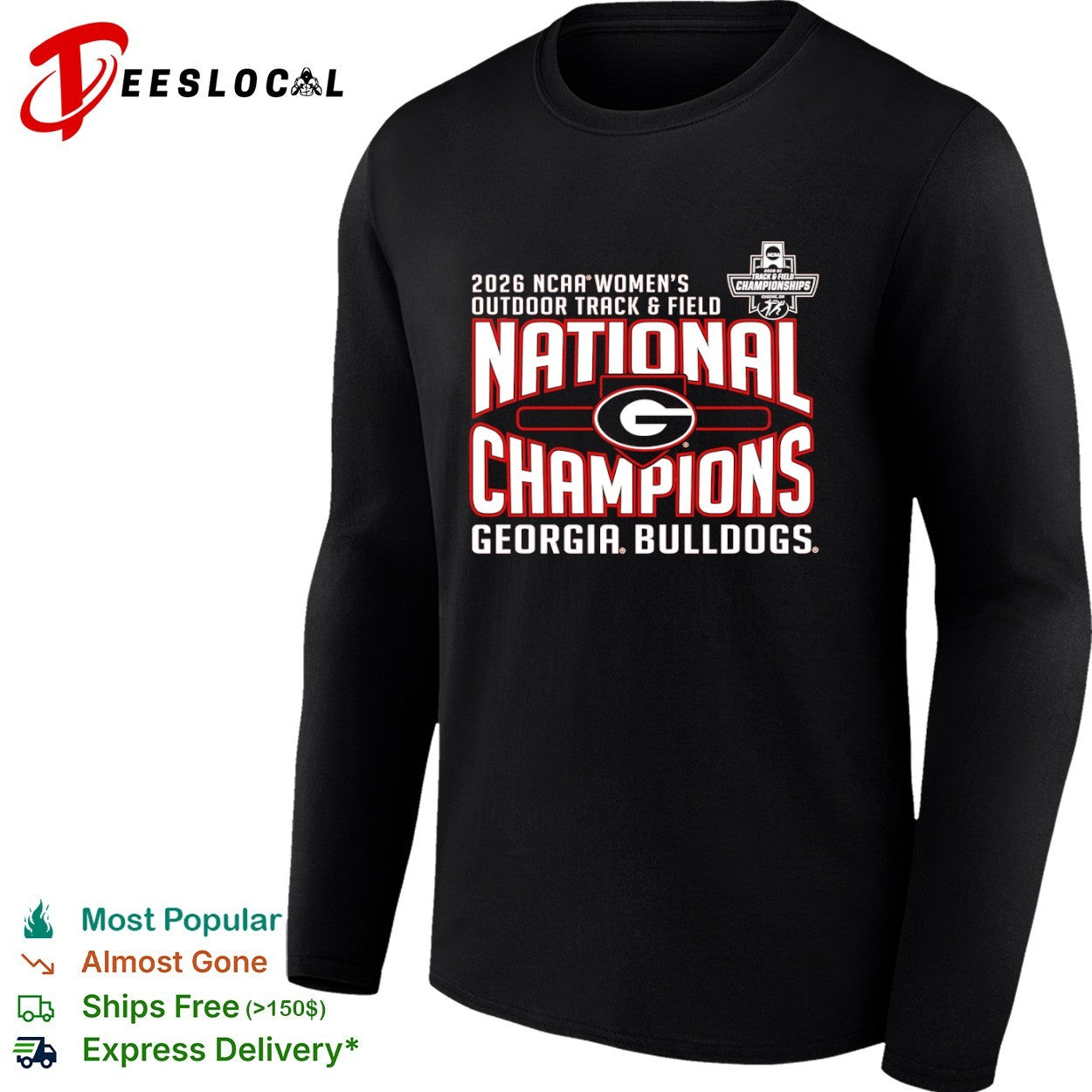 2026 Georgia Bulldogs NCAA Women’s Outdoor Track and Field National Champions shirt