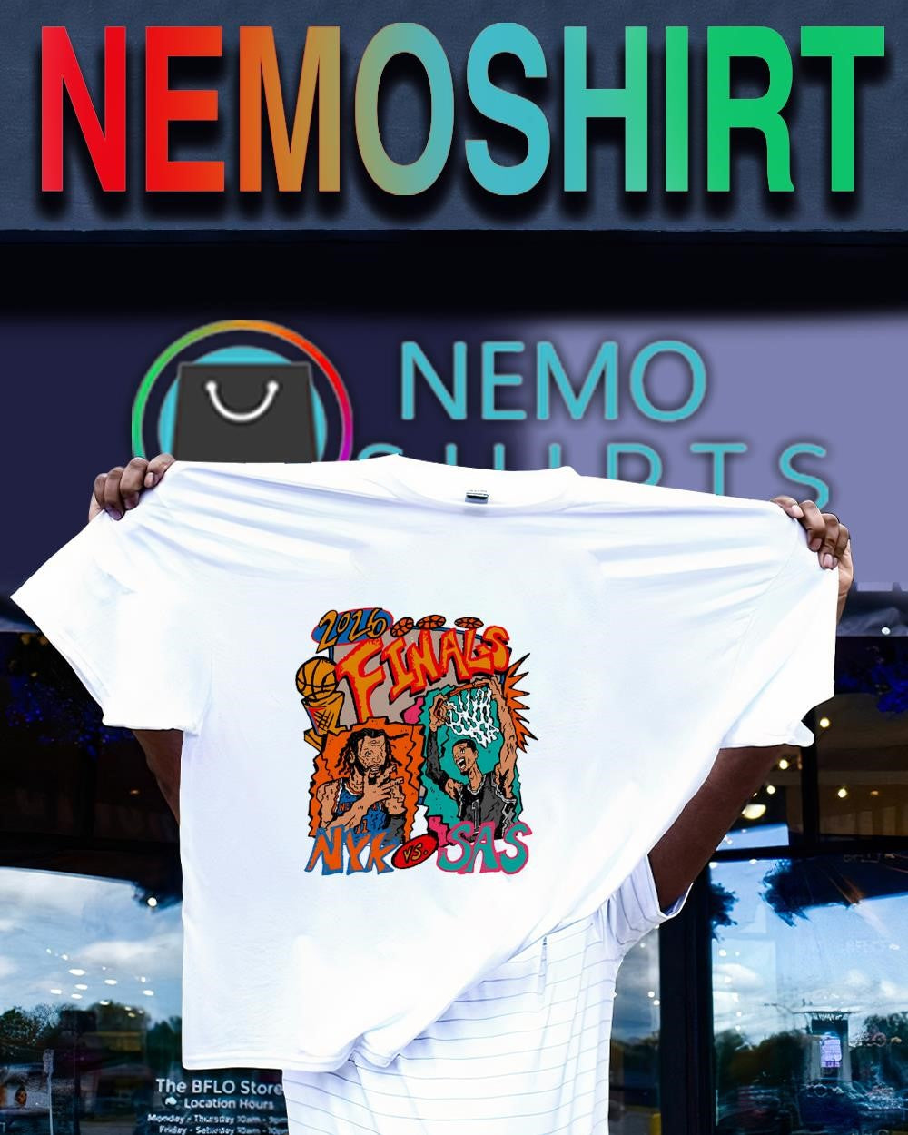 2026 NBA Finals matchup NYK vs SAS Brunson and Wembanyama shirt