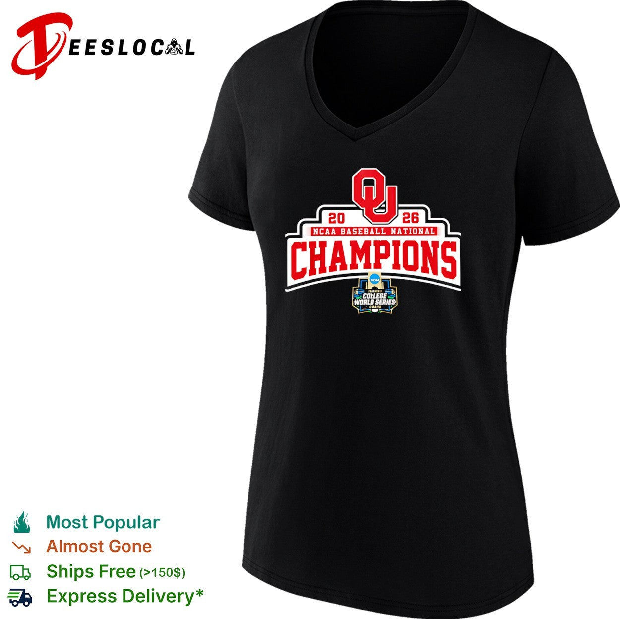 2026 NCAA Baseball National Champions Oklahoma Sooners College World Series shirt