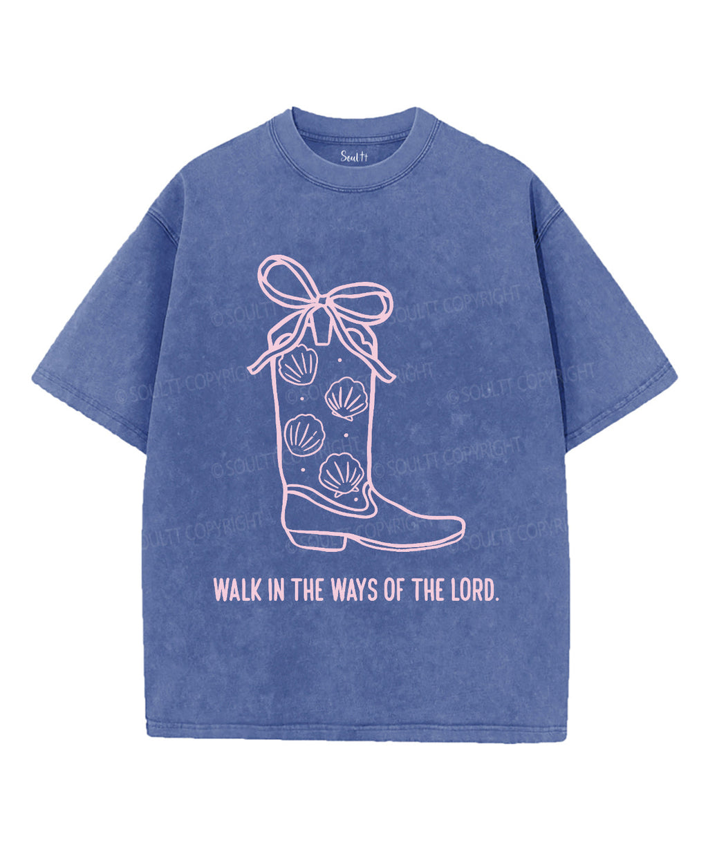 Walk In The Ways Of The Lord Unisex Washed Christian T-shirt Hoodie, Sweatshirt | CiraTrend.com (Image 4)
