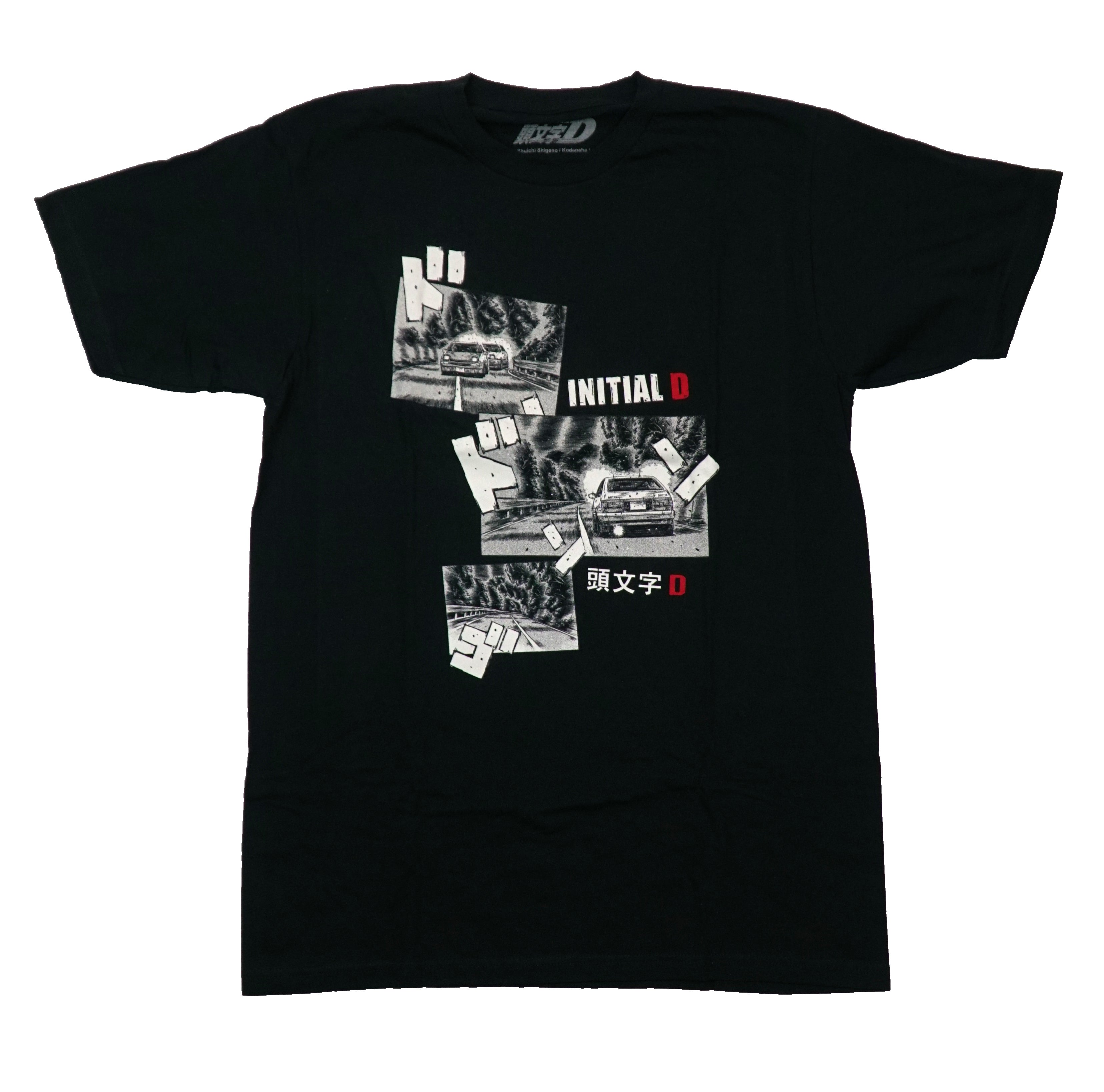 Initial D Mens T-Shirt -  Black and White Coastal Highway Car Scenes Hoodie, Sweatshirt | CiraTrend.com