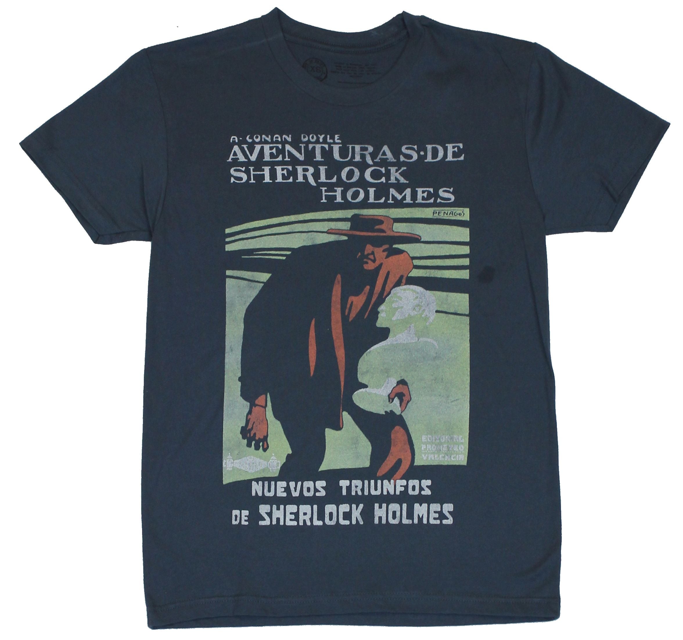 Sherlock Holmes Mens T-Shirt - Adventures De Sherlock Holmes" Book Cover Image Hoodie, Sweatshirt | CiraTrend.com
