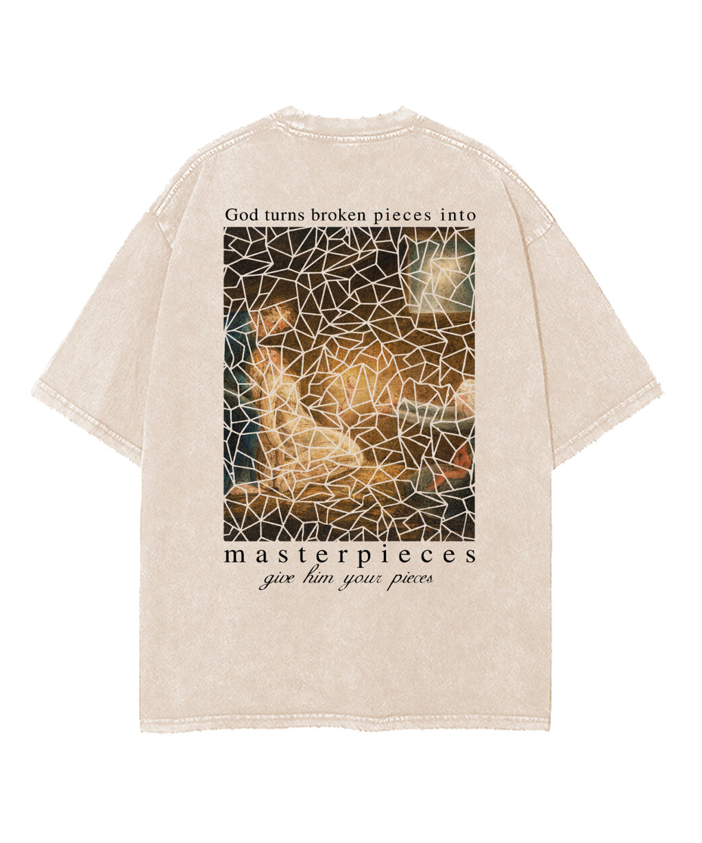 The Nativity God Turns Double Sided Washed Christian T-shirt Hoodie, Sweatshirt | CiraTrend.com (Image 3)