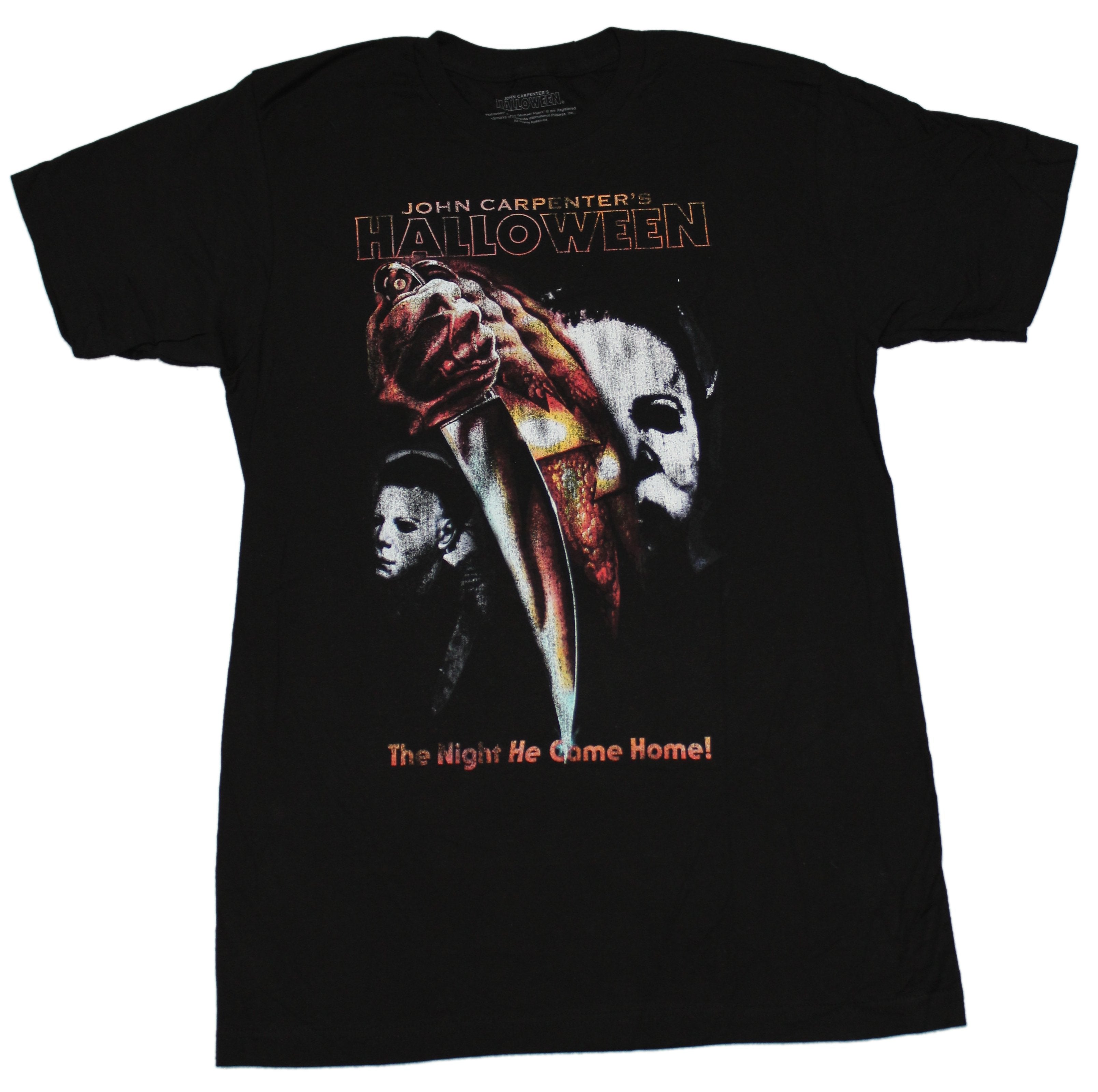 Halloween Mens T-Shirt - Distressed Stabbing & Myers Image Hoodie, Sweatshirt | CiraTrend.com