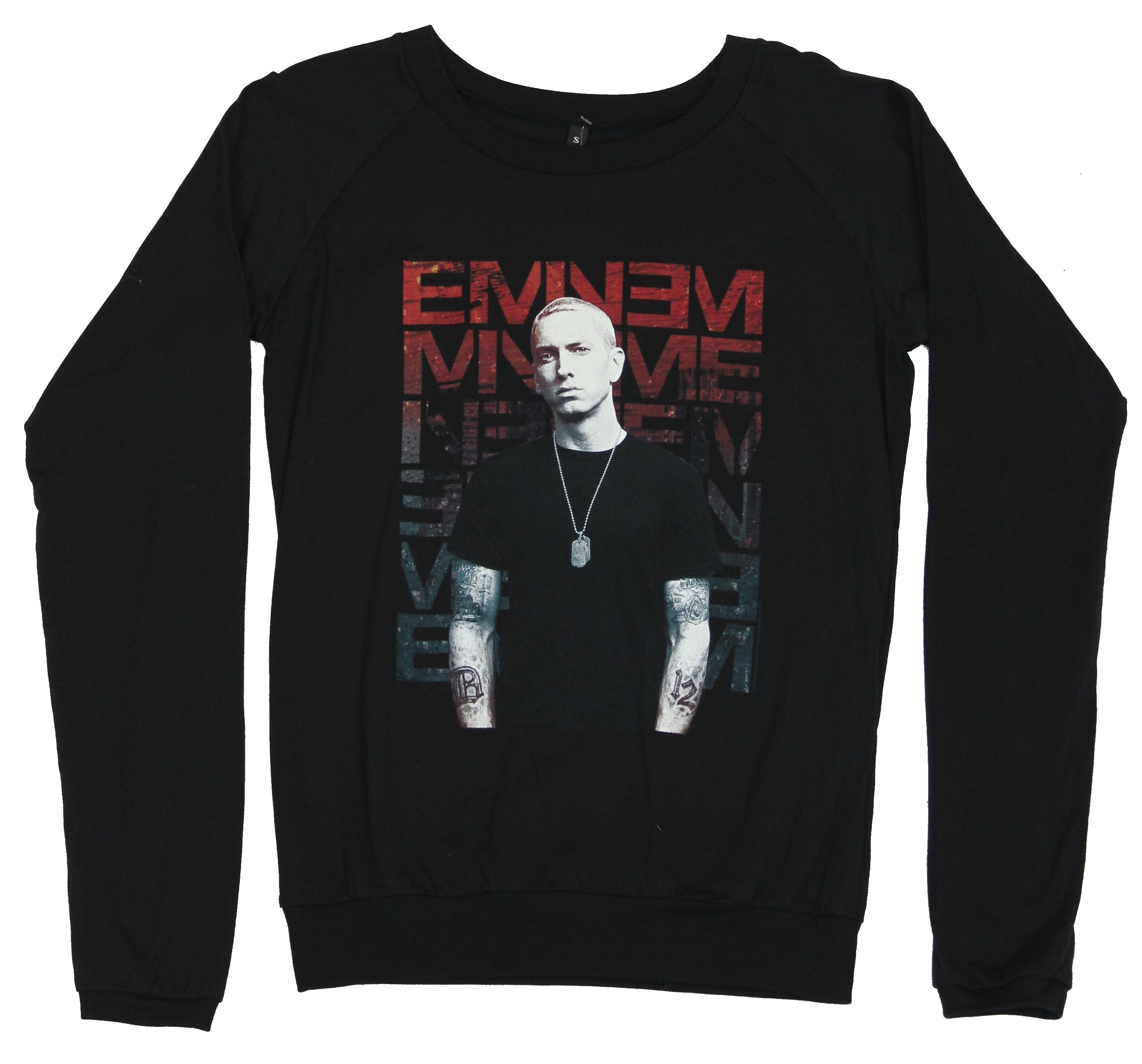 Eminem Juniors Light Photo Posed Front Name Drop T-Shirts, Hoodie, Sweatshirt