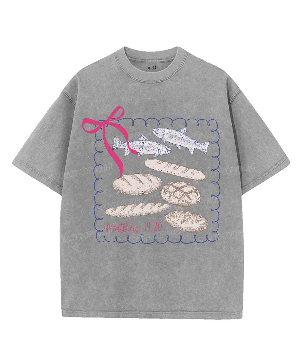 Fishes &Loaves Unisex Washed Christian T-shirt Hoodie, Sweatshirt | CiraTrend.com (Image 2)