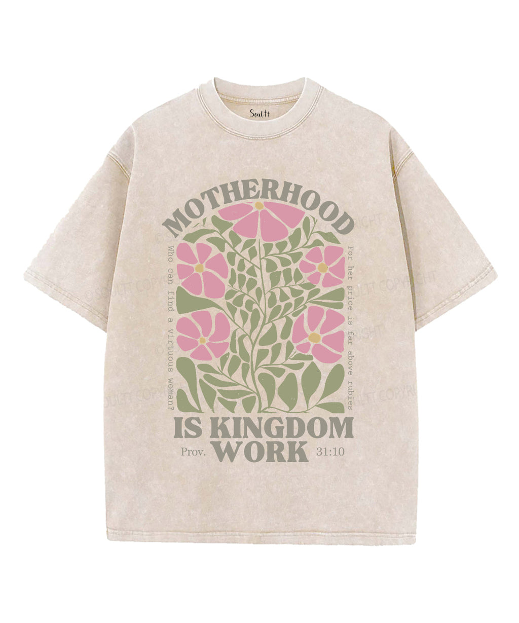 Motherhood Is Kingdom Work Unisex Washed Christian T-shirt Style005 Hoodie, Sweatshirt | CiraTrend.com (Image 4)