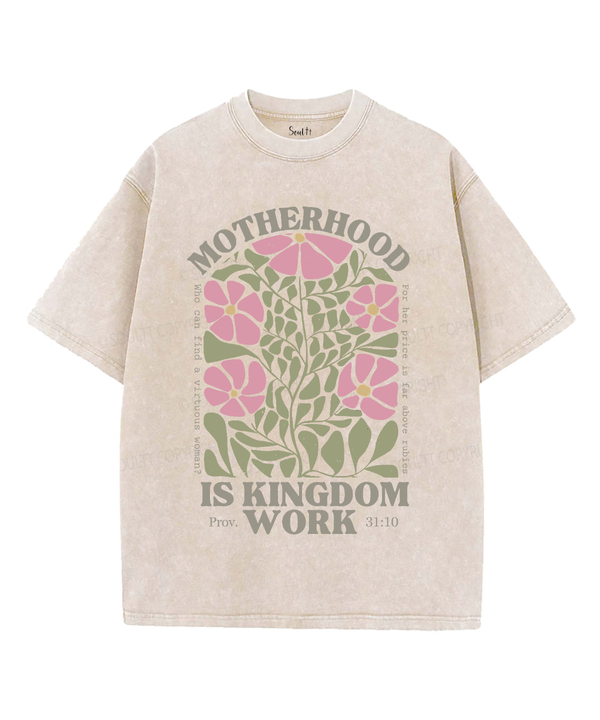Motherhood Is Kingdom Work Unisex Washed Christian T-shirt Style005 Hoodie, Sweatshirt | CiraTrend.com (Image 4)
