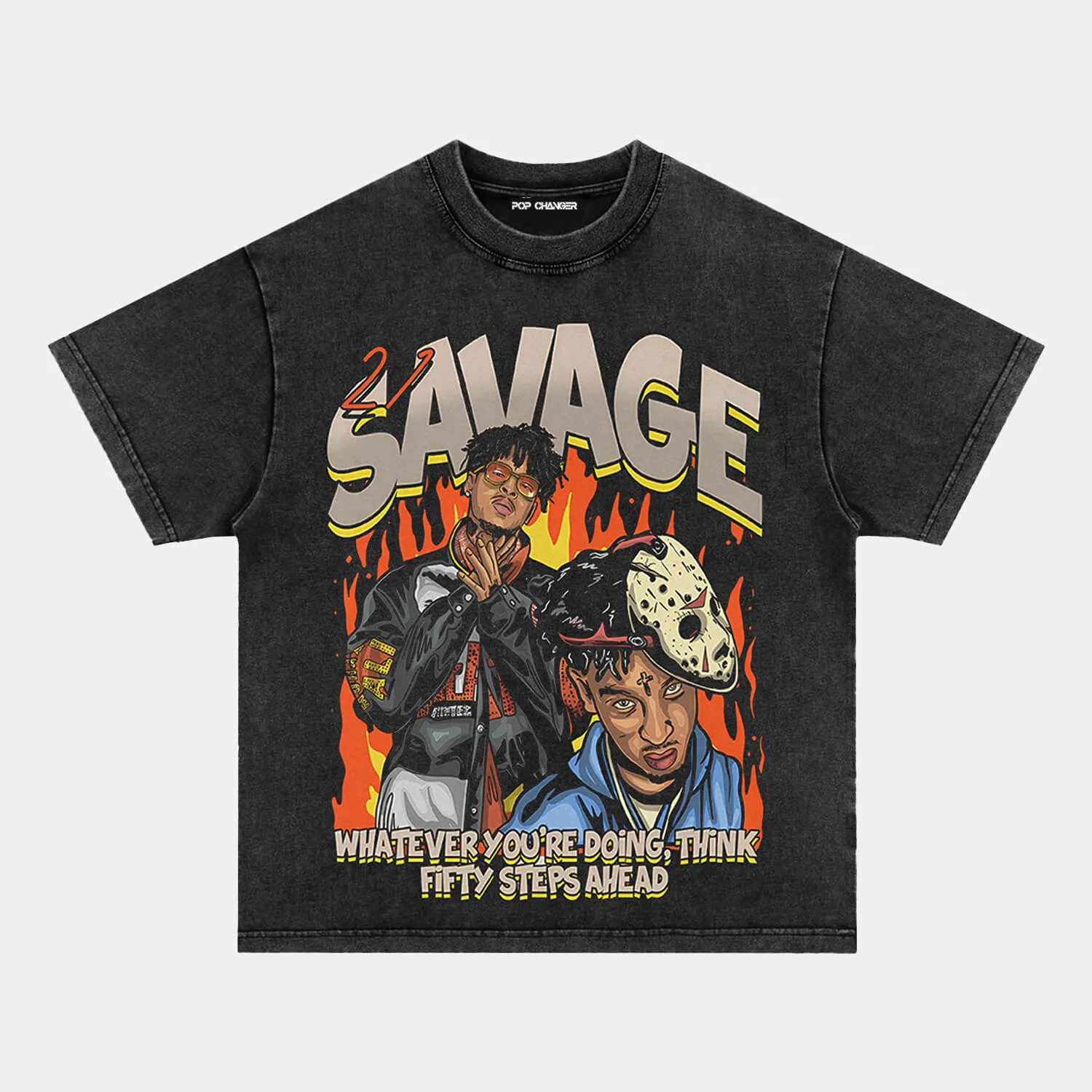 21 SAVAGE FIFTY STEPS GRAPHIC TEE