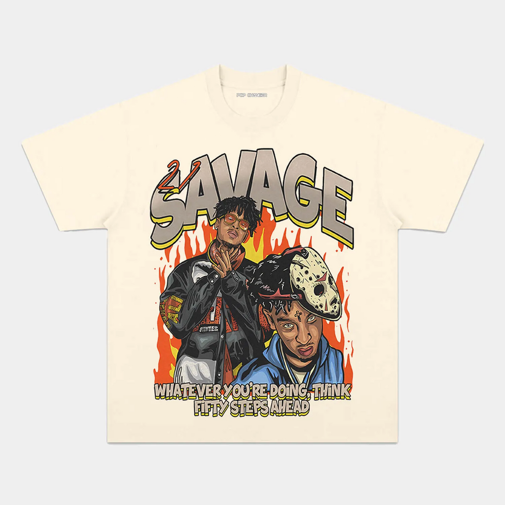 21 SAVAGE FIFTY STEPS GRAPHIC TEE