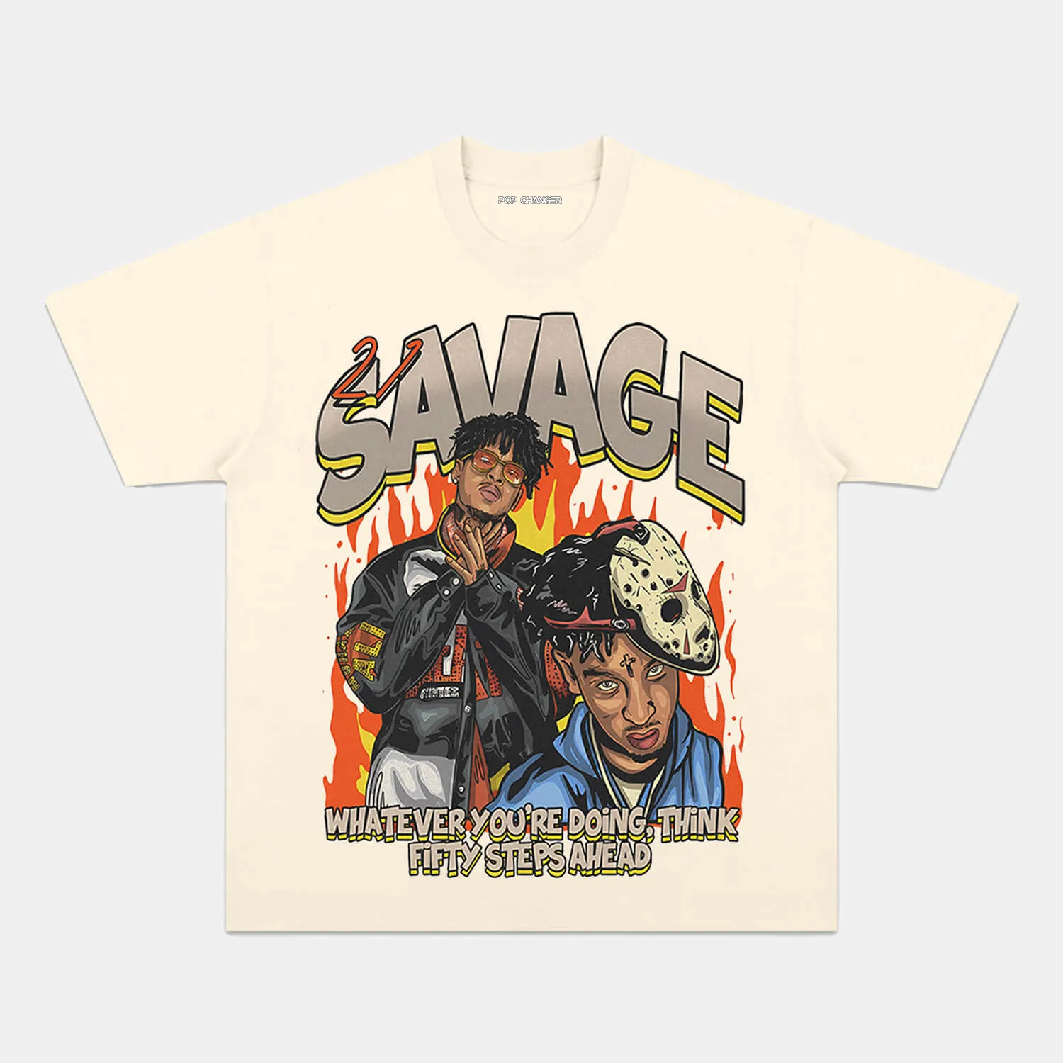 21 SAVAGE FIFTY STEPS GRAPHIC TEE