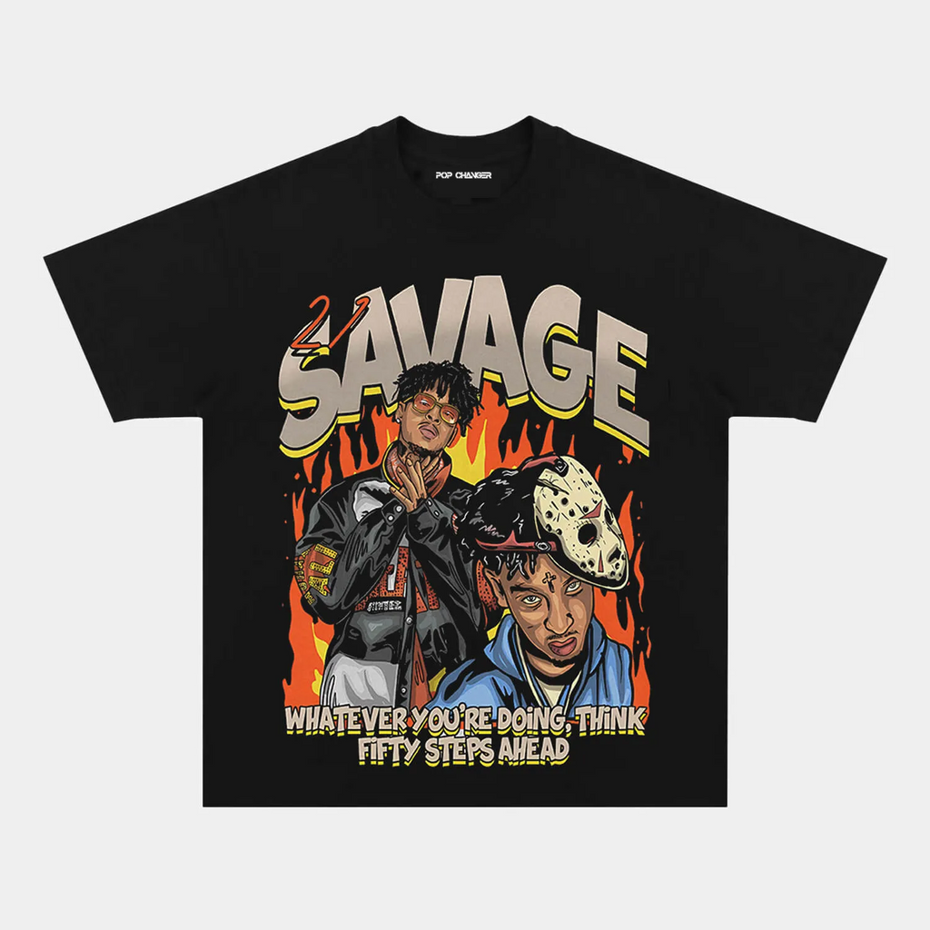 21 SAVAGE FIFTY STEPS GRAPHIC TEE