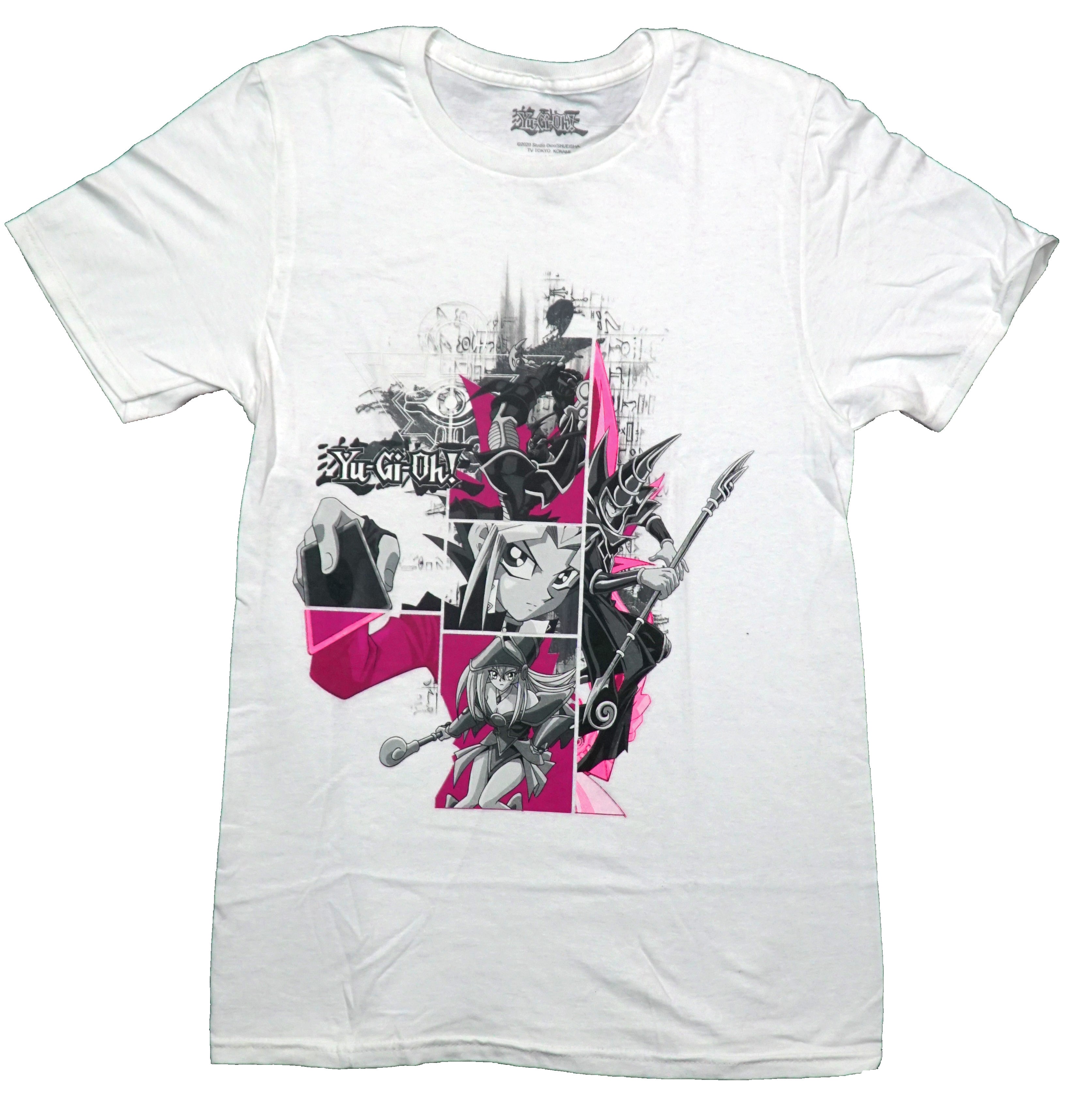 Yu-Gi-Oh Mens T-Shirt - Pink & Grayscale Characters Girl Center w/ Card Hoodie, Sweatshirt | CiraTrend.com